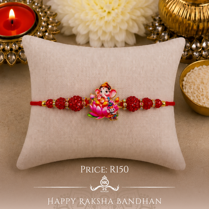 Red Baby Ganesha Designer Rakhi