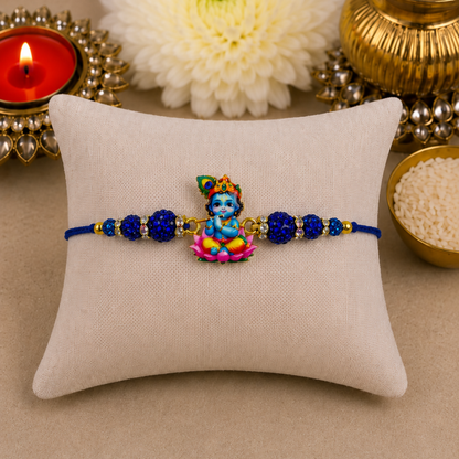 Blue Baby Krishna Designer Rakhi