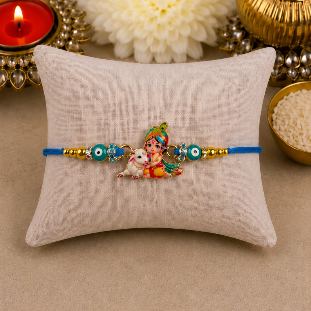 Baby Krishna with Calf Designerr Rakhi