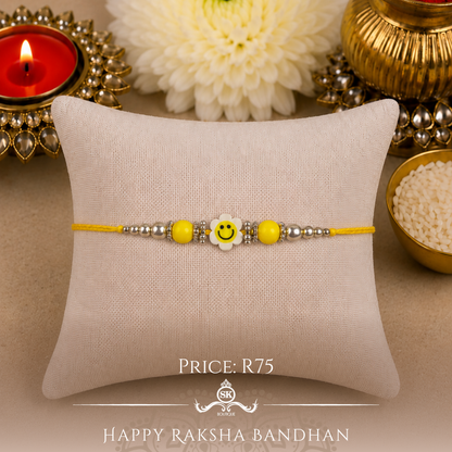 Yellow Flower Smiley Designer Rakhi