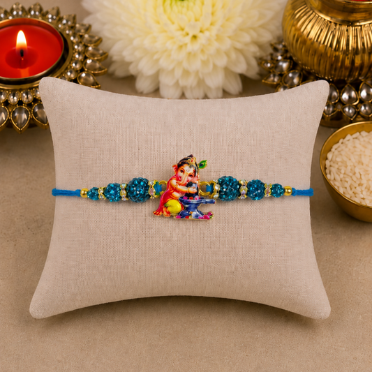 Baby Ganesha with Shhivling Designer Rakhi