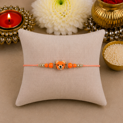 Orange Teddy Designer Rakhi