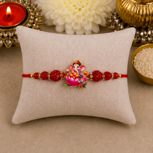 Red Baby Ganesha Designer Rakhi