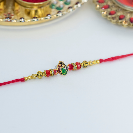 Red Peacock Designer Rakhi