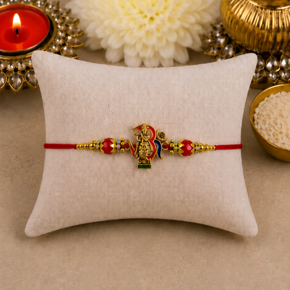 Red Colourful Krishna Designer Rakhi