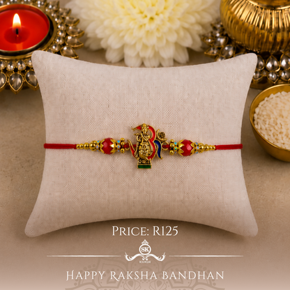 Red Colourful Krishna Designer Rakhi