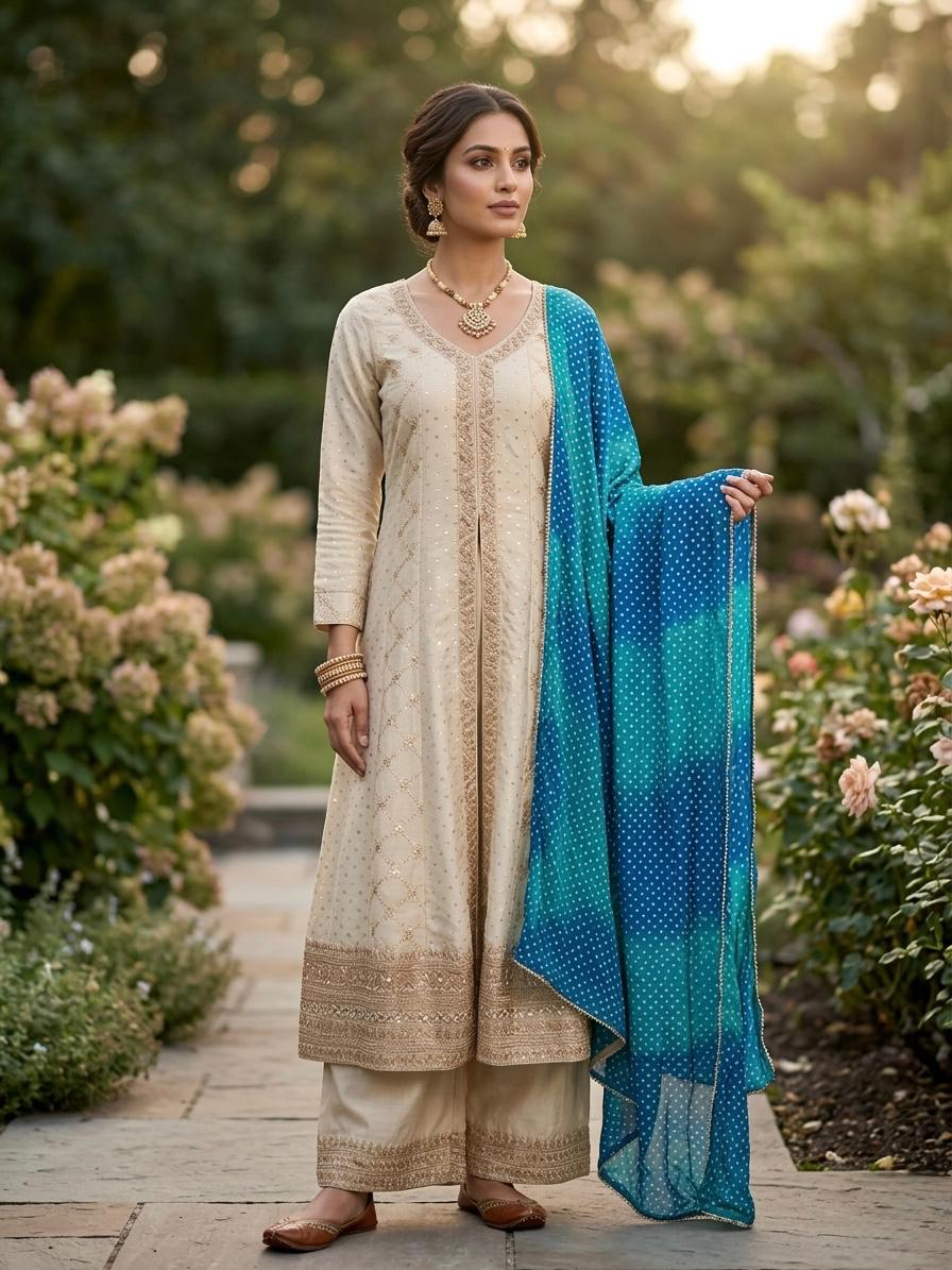 Cream Punjabi Set
