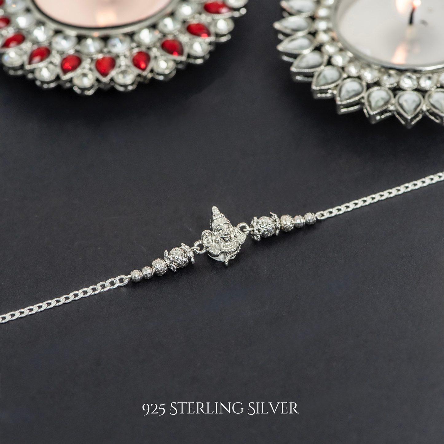 Shiv 925 Sterling Silver Designer Rakhi Bracelet