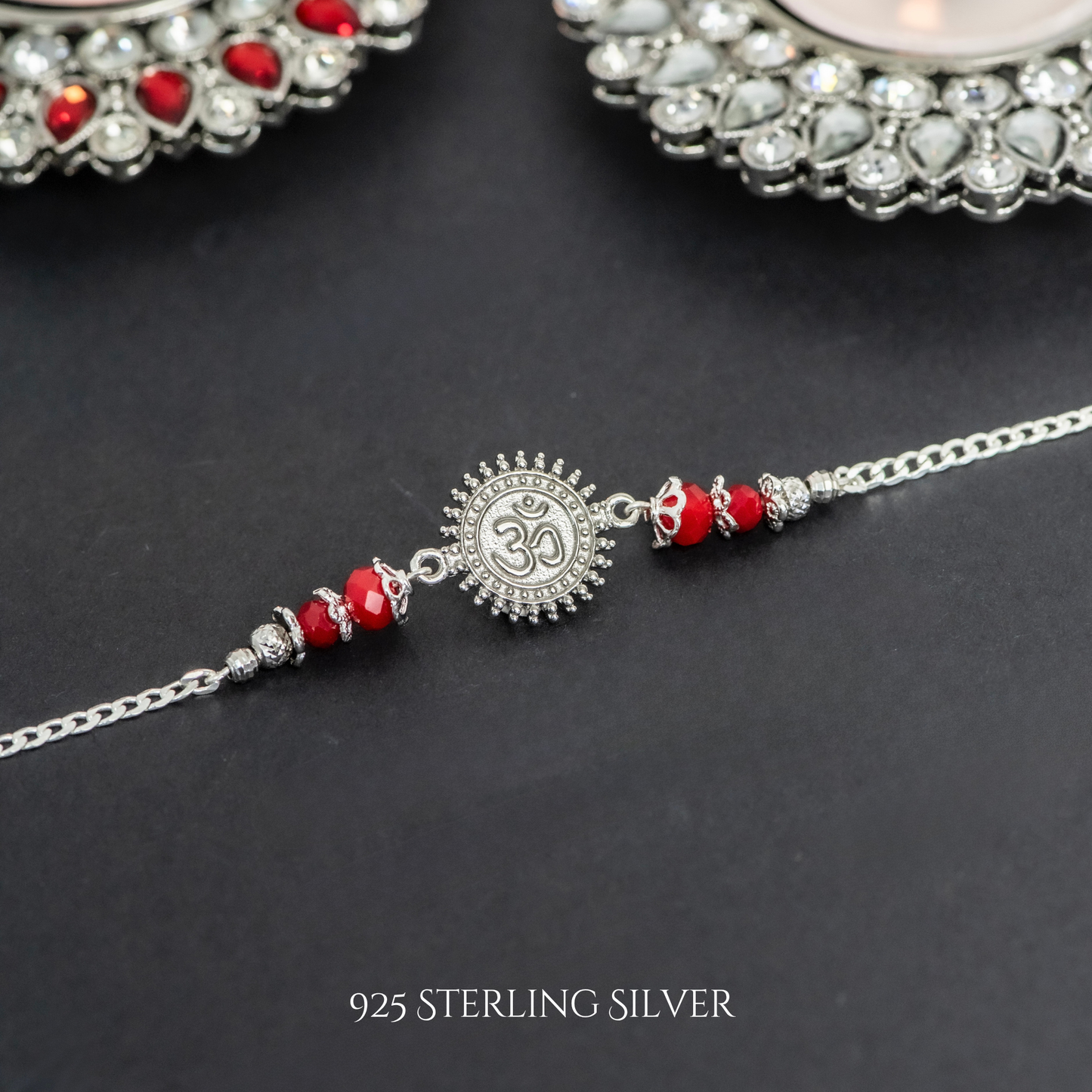 Aum 925 Sterling Silver Designer Rakhi Bracelet