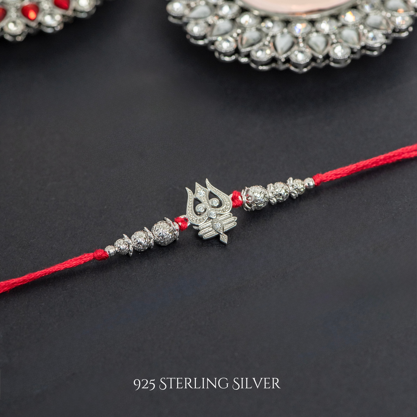 Trishul Sterling Silver Designer Rakhi