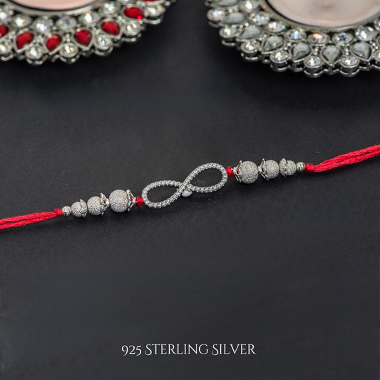 Large Infinity Sterling Silver Designer Rakhi