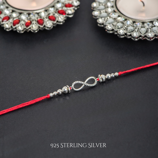 Medium Infinity Sterling Silver Designer Rakhi