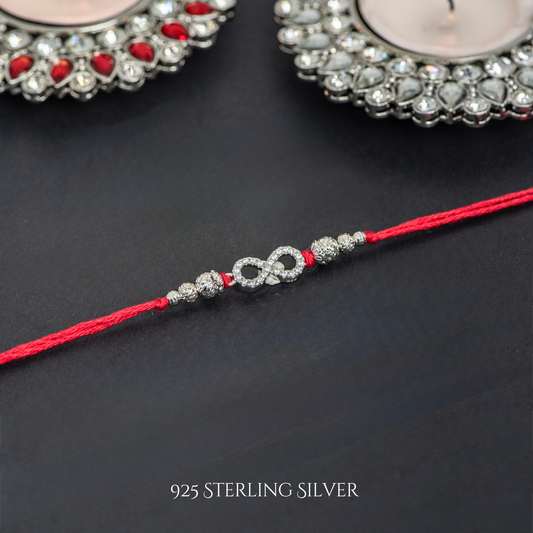 Small Infinity Sterling Silver Designer Rakhi