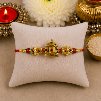 Swaminarayan Mandir with Jhumki Designer Rakhi
