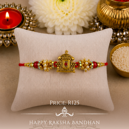 Swaminarayan Mandir with Jhumki Designer Rakhi