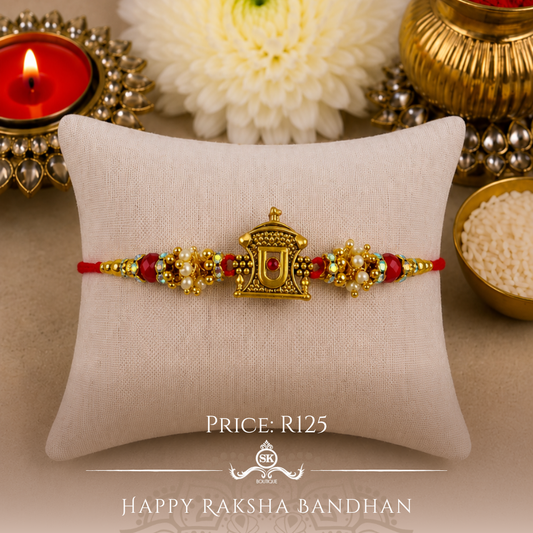 Swaminarayan Mandir with Jhumki Designer Rakhi