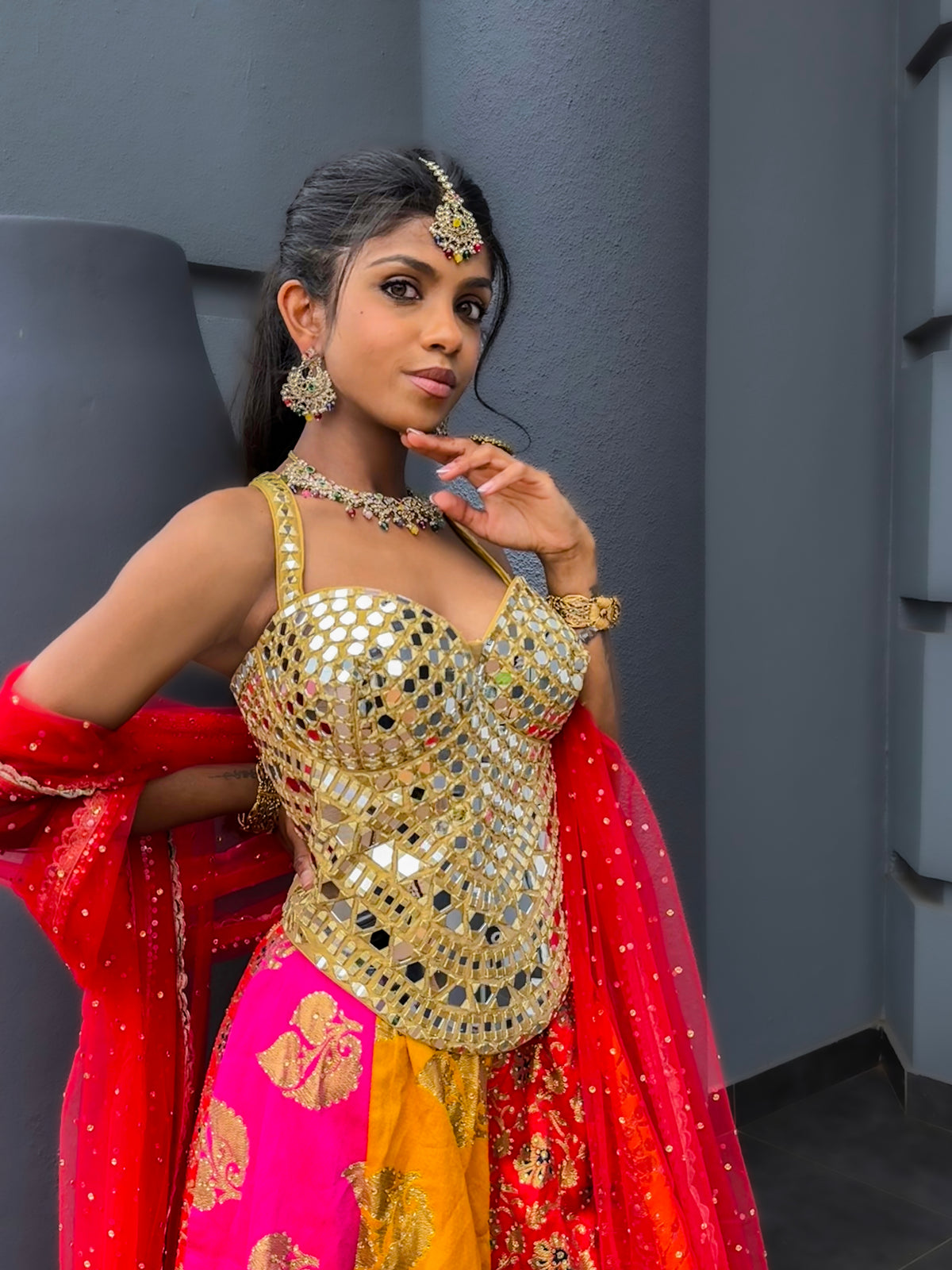 Gold Corset Designer Ablah Work Blouse