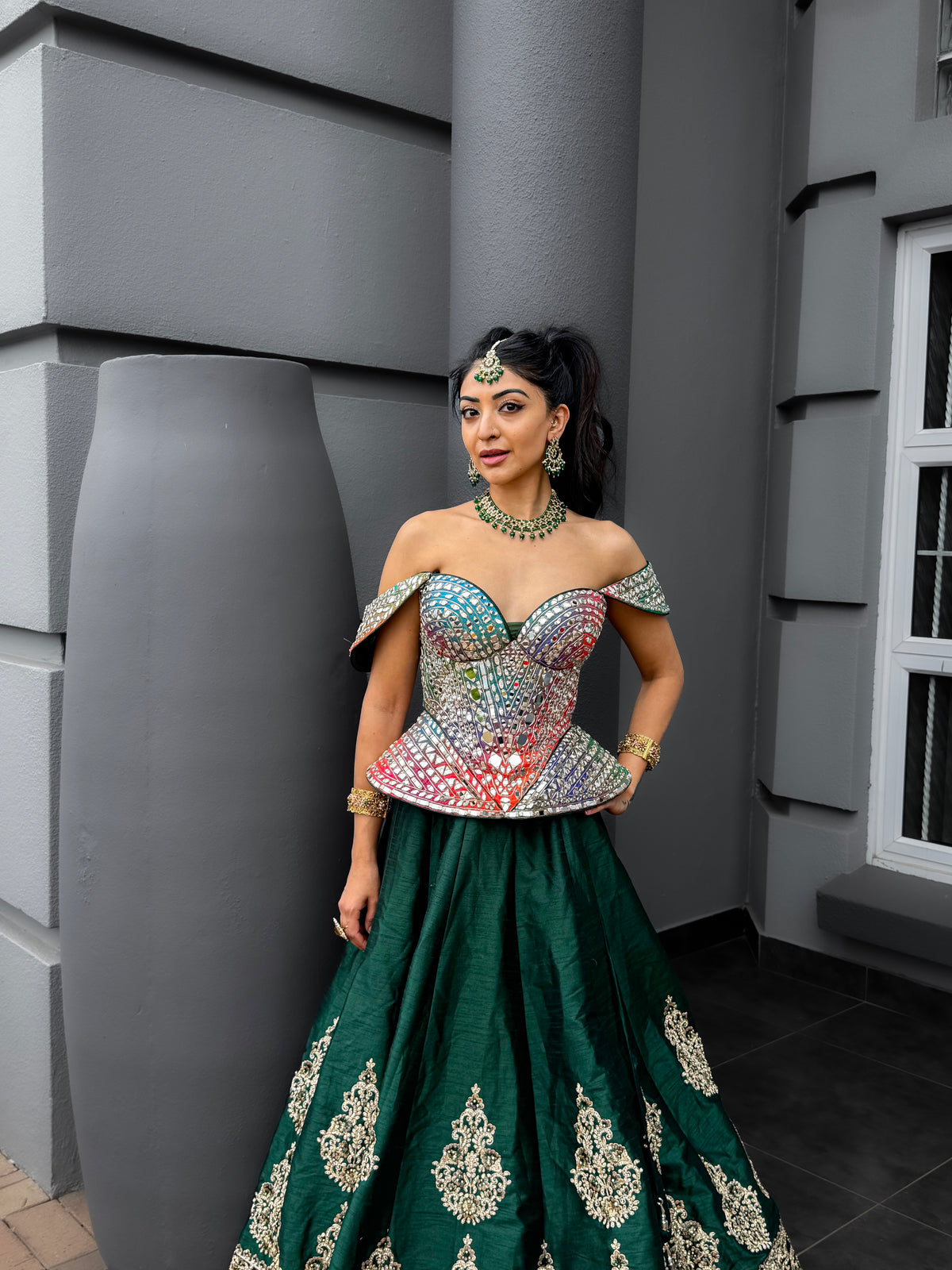 Colourful Corset Designer Ablah Work Blouse