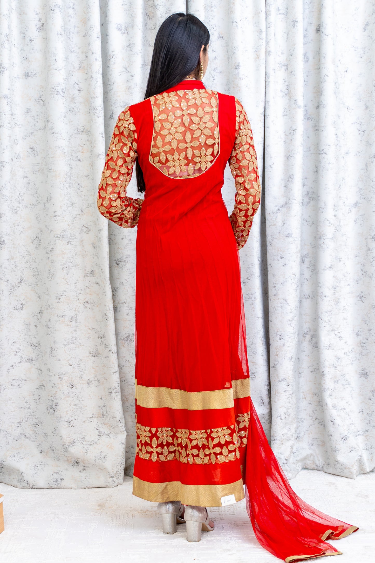 Red Net Punjabi Set