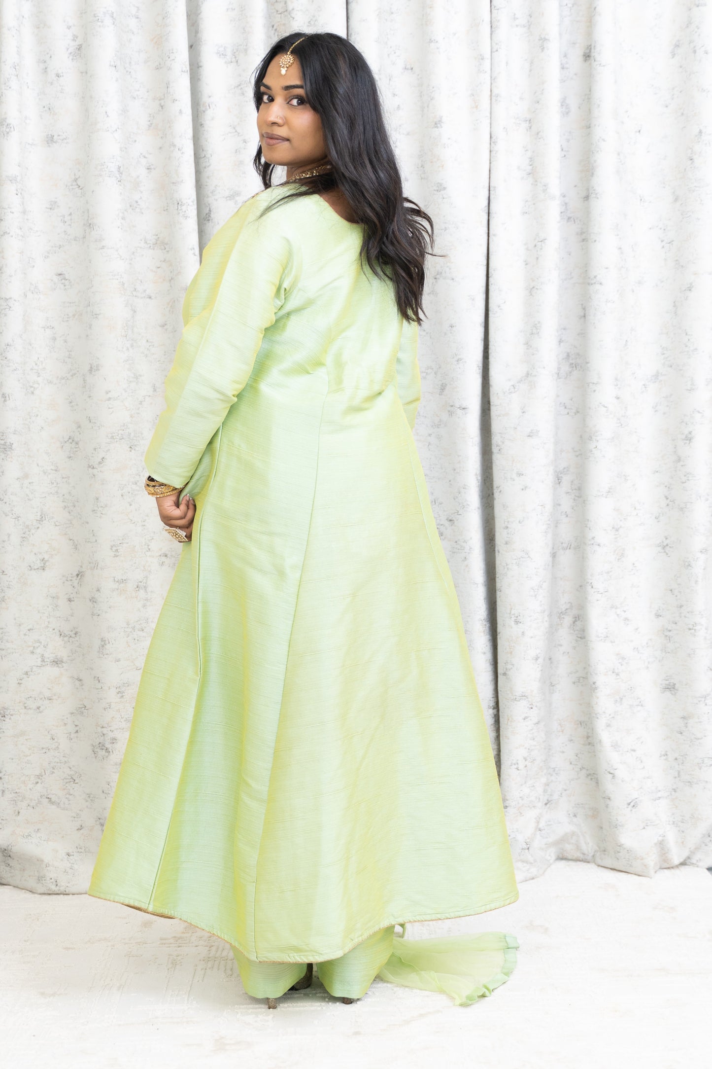 Light Green Raw Silk Punjabi Set