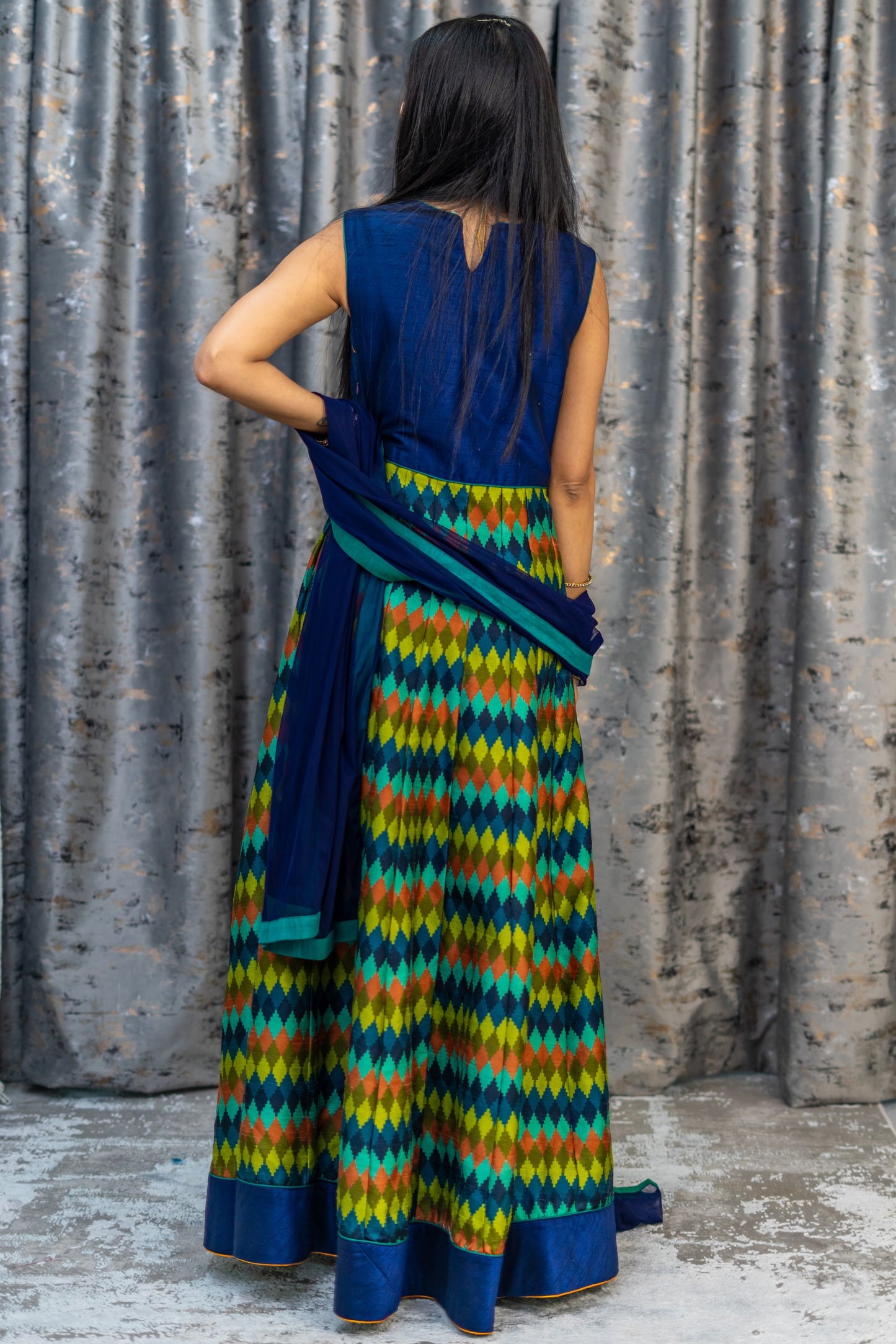 Colourful Raw Silk Punjabi Set