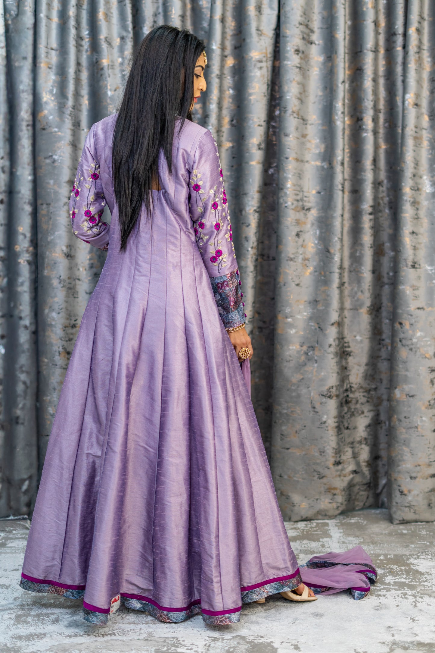 Purple Raw Silk Punjabi Set