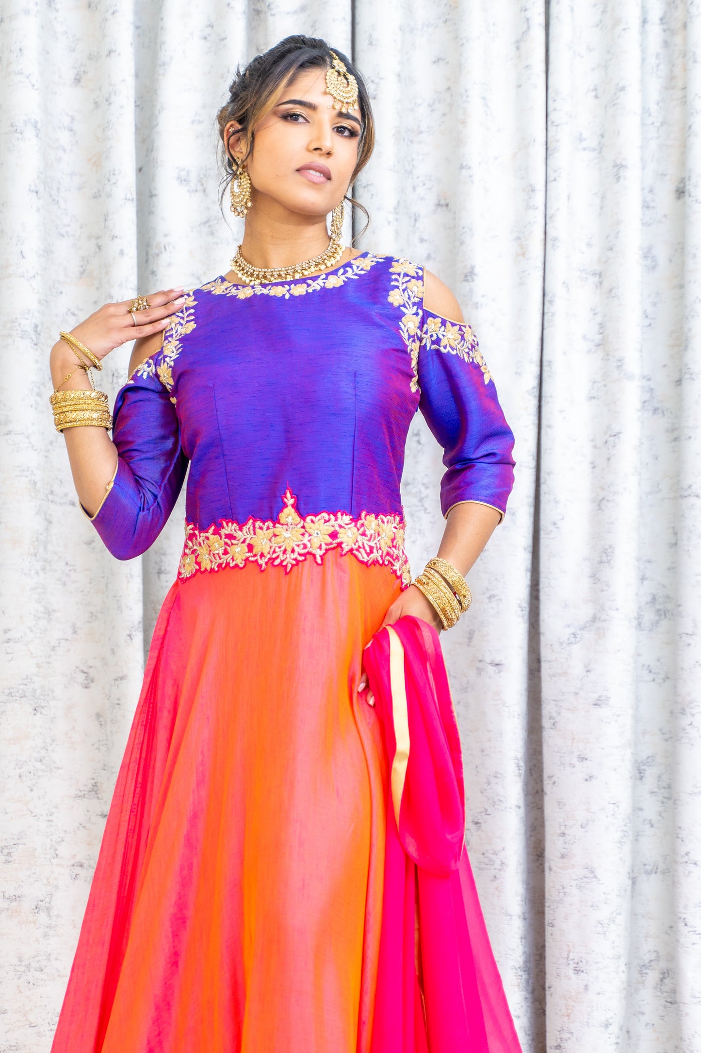 Peach Raw Silk Punjabi Set