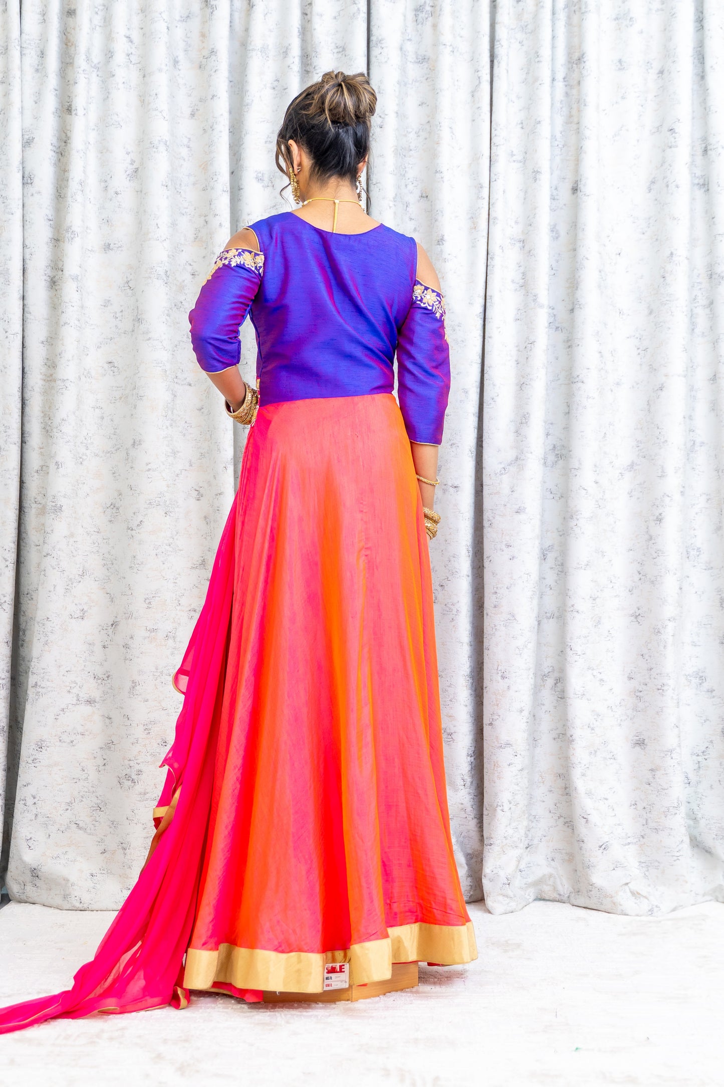 Peach Raw Silk Punjabi Set