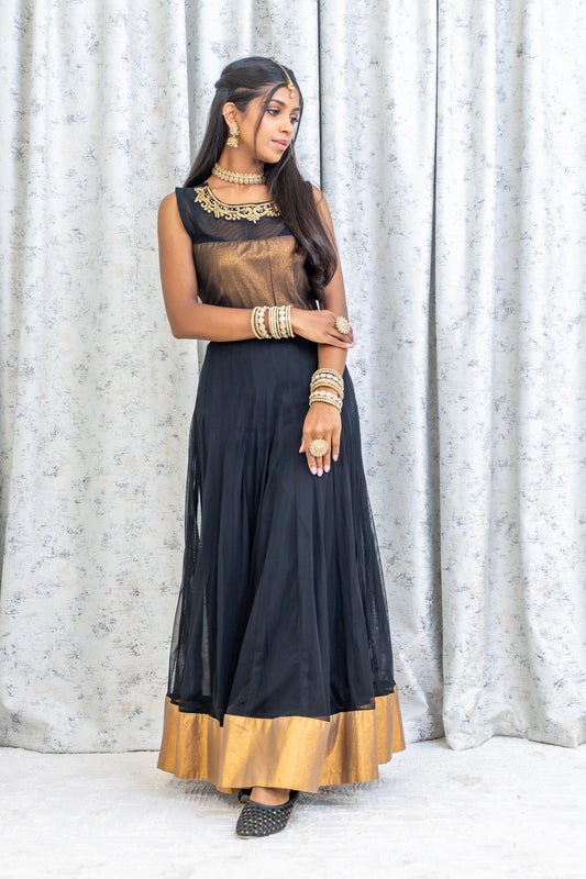 Black Net Punjabi Set