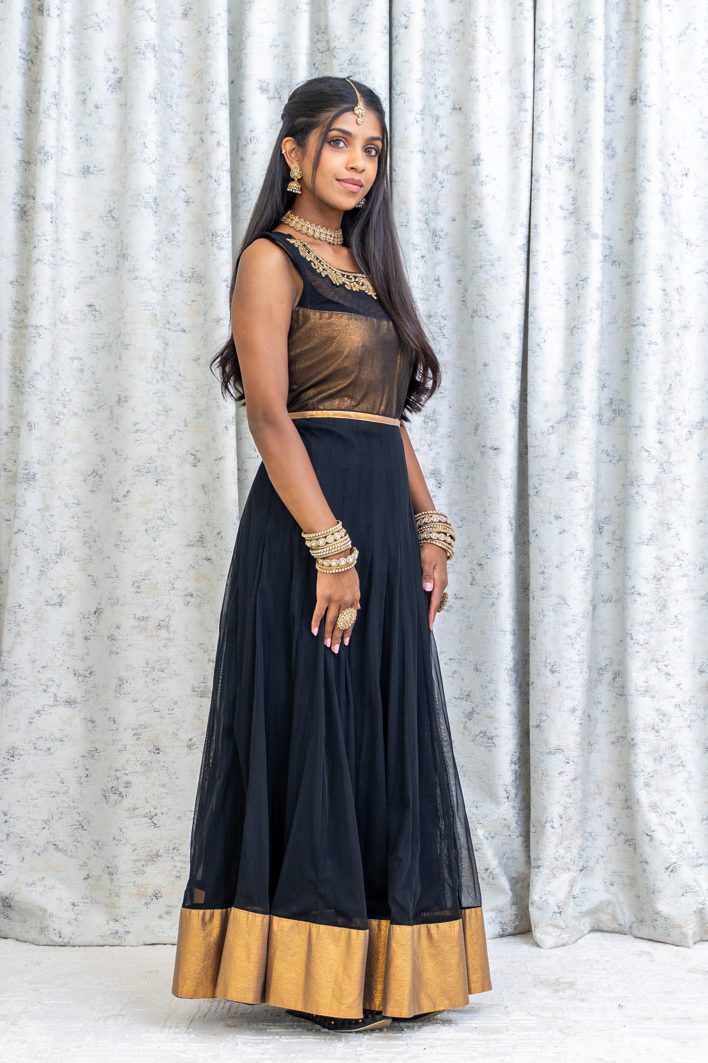 Black Net Punjabi Set