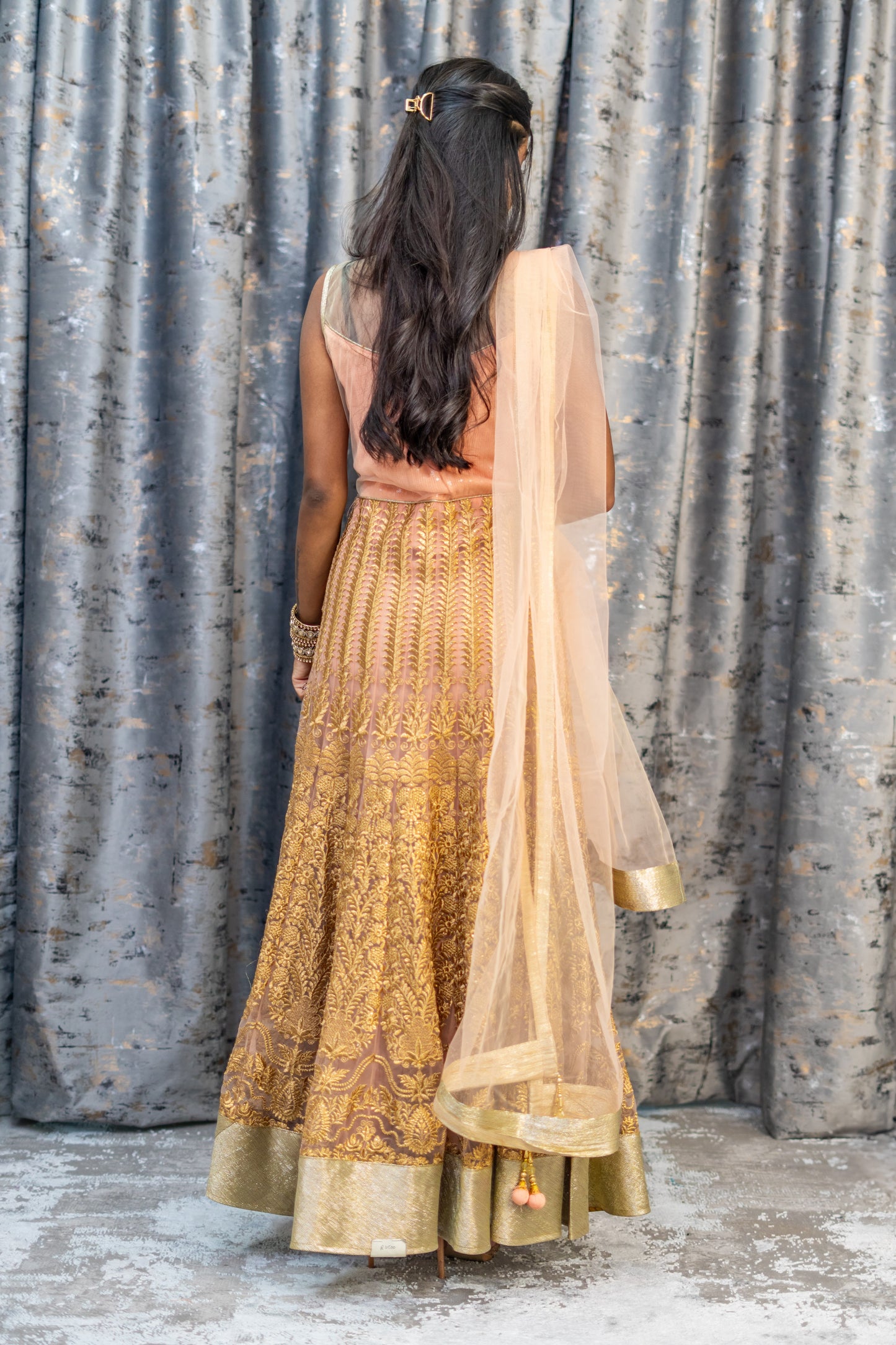 Gold Net Embroidered Punjabi Set