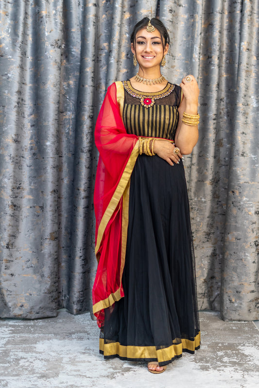 Black Net Punjabi Set