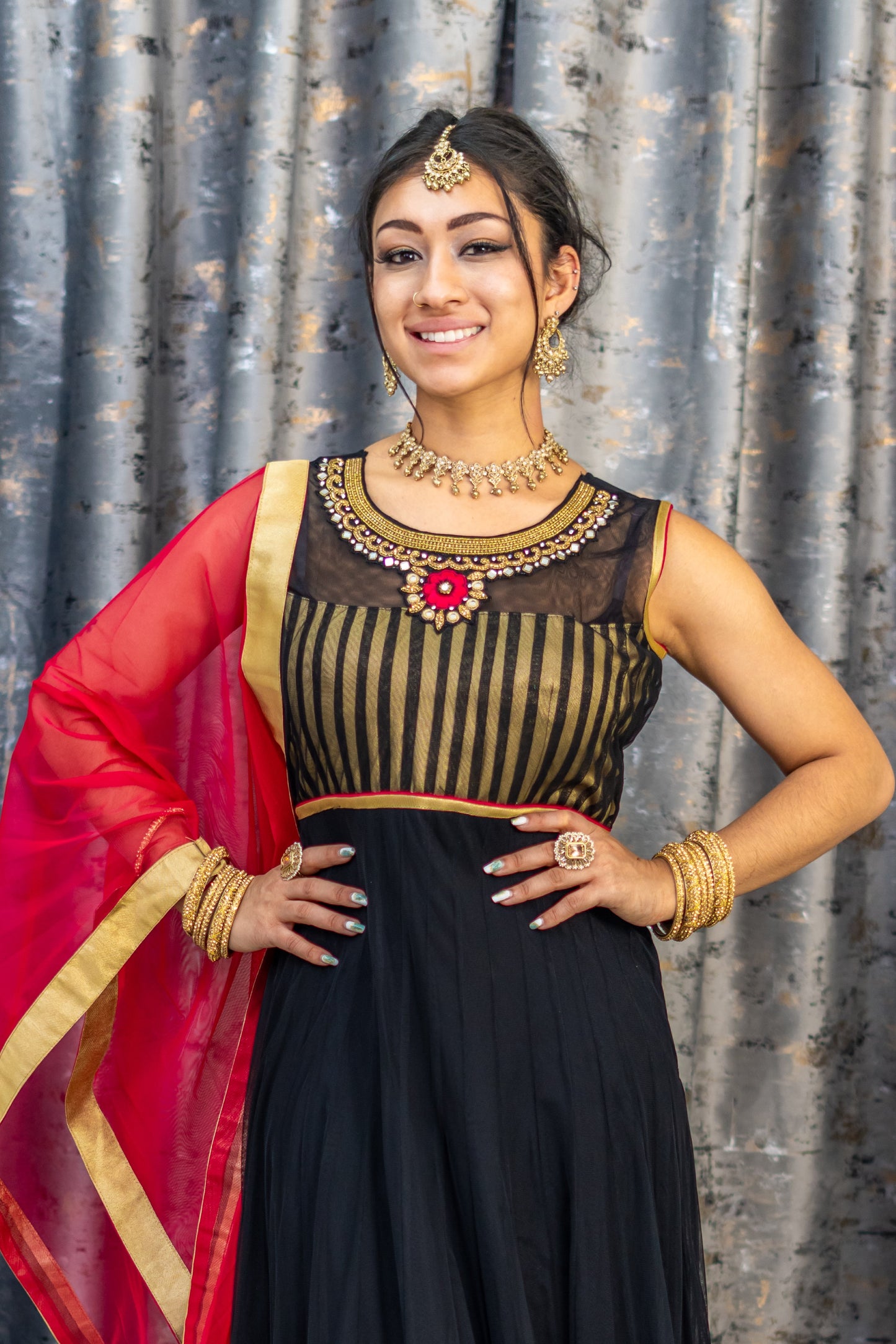 Black Net Punjabi Set