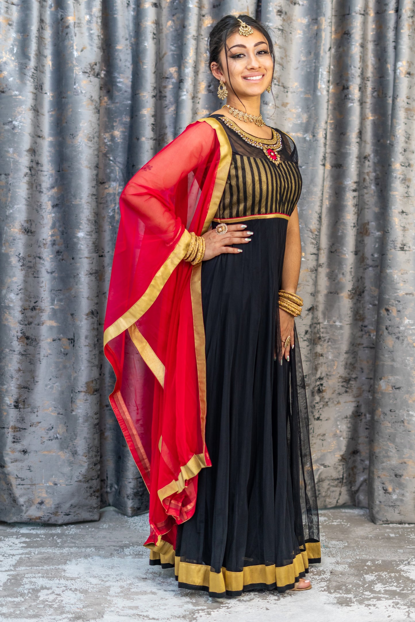 Black Net Punjabi Set