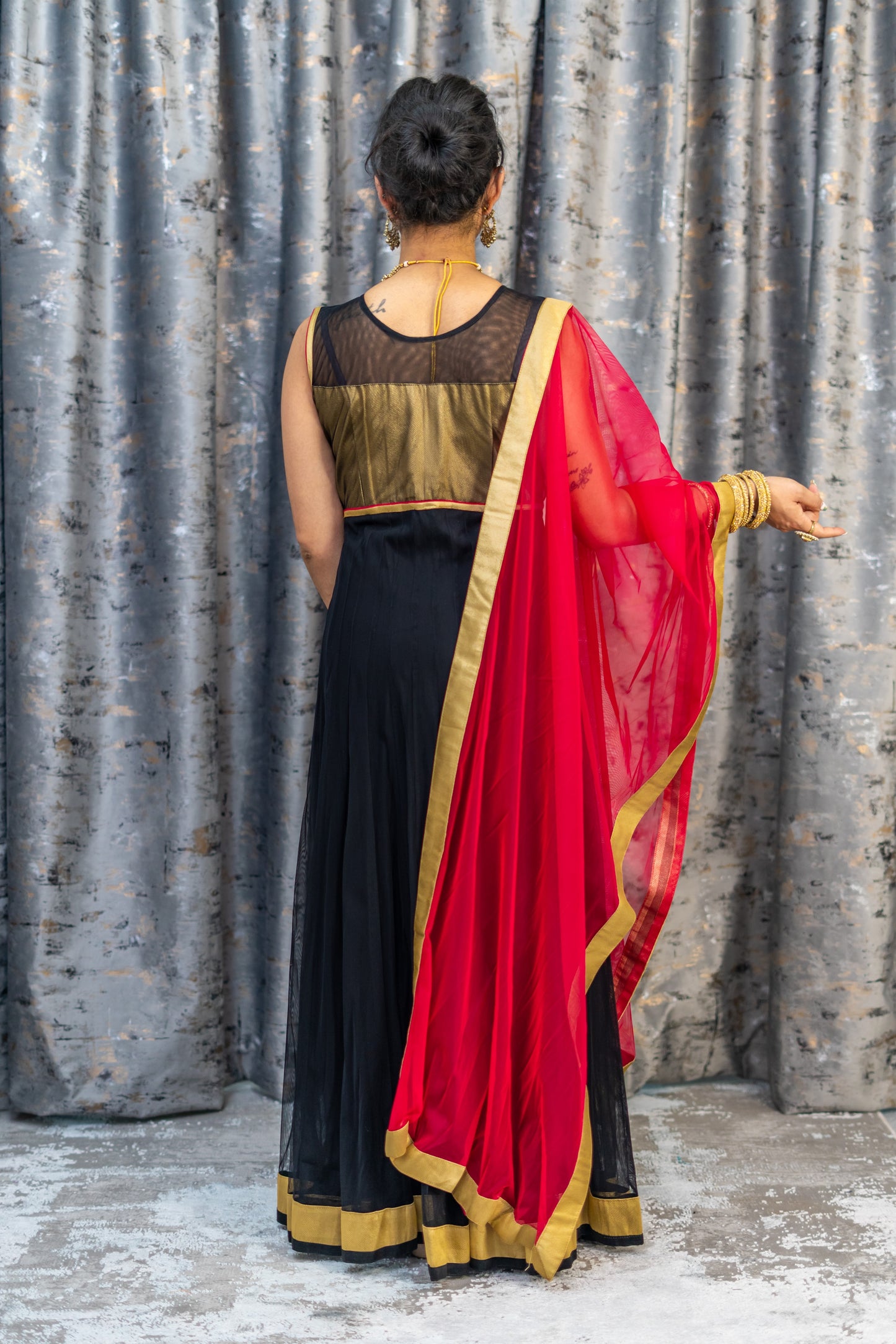 Black Net Punjabi Set