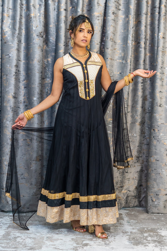 Black Net Punjabi Set