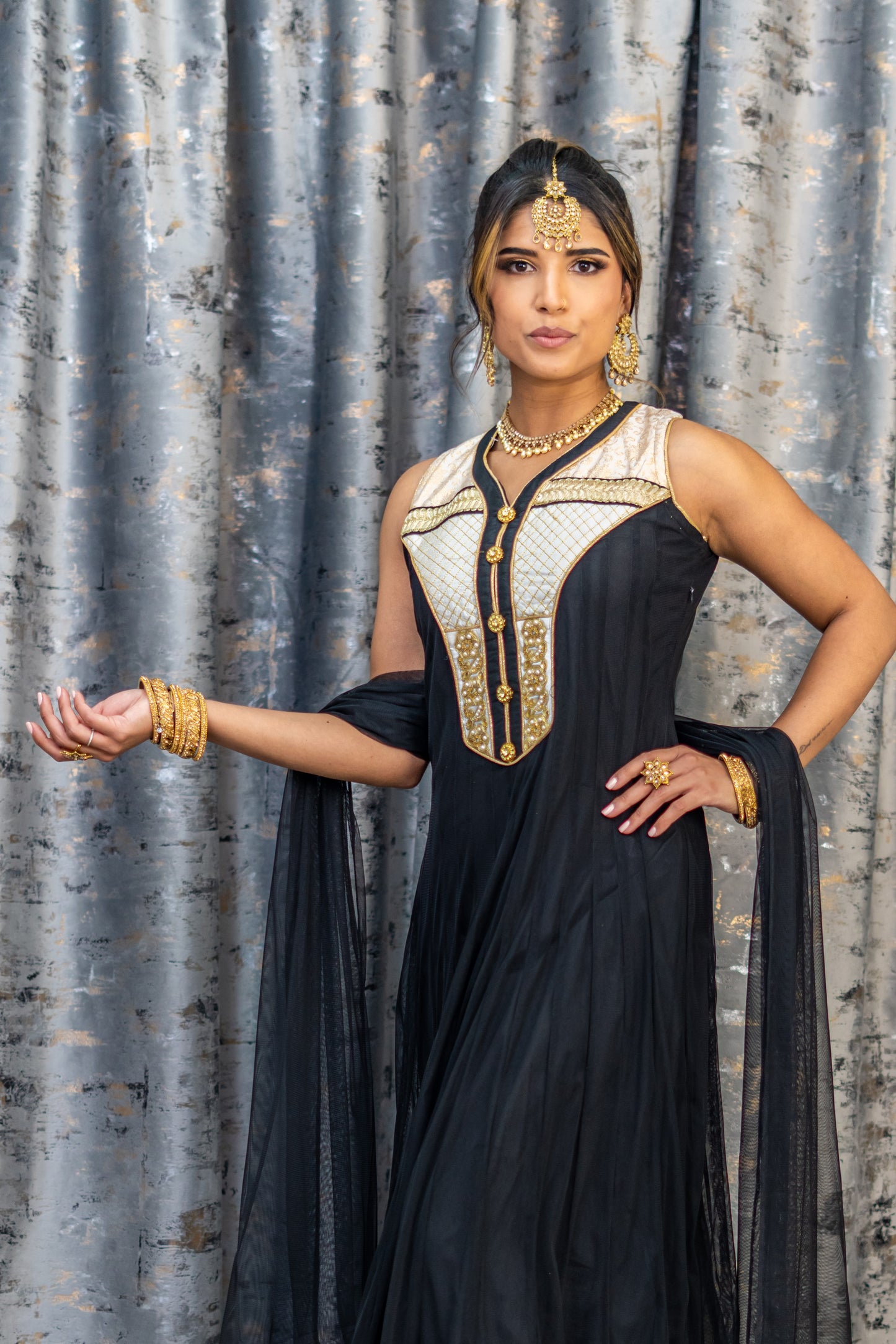 Black Net Punjabi Set