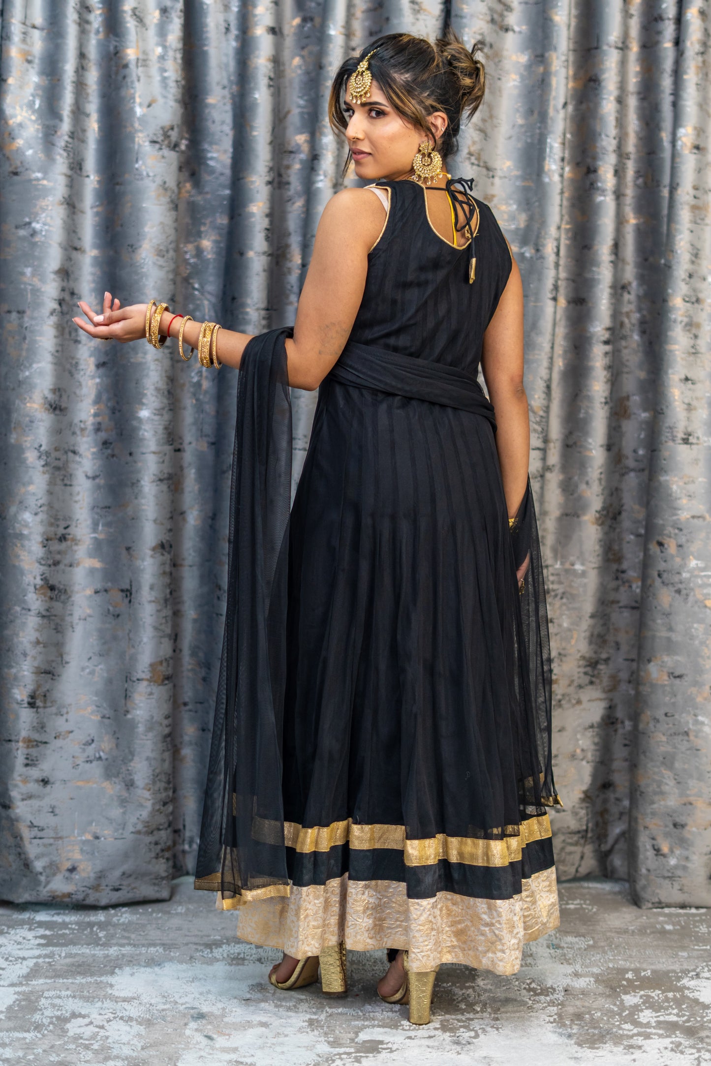 Black Net Punjabi Set