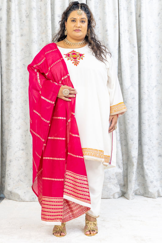White Cotton Punjabi Set