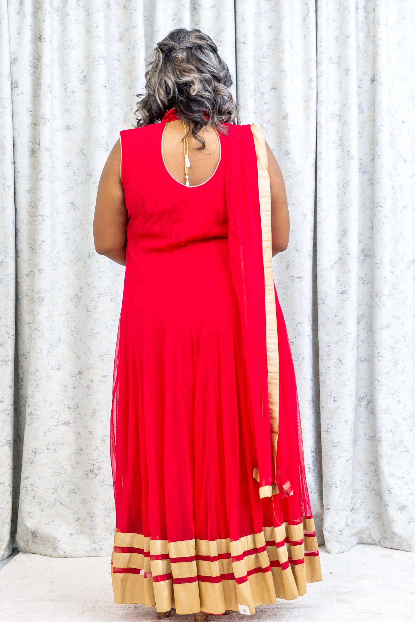 Red Net Punjabi Set