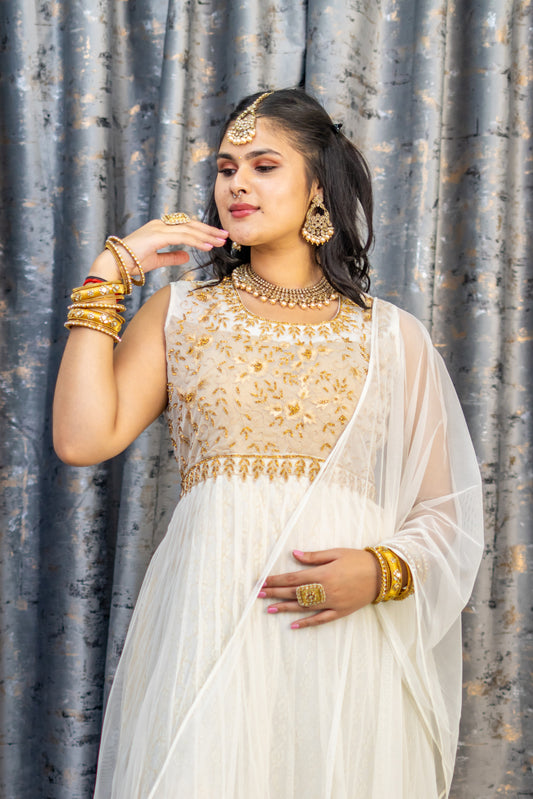 White Net Punjabi