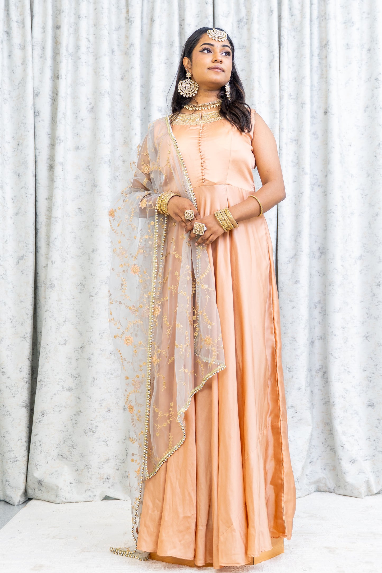 Peach Cotton Punjabi Set