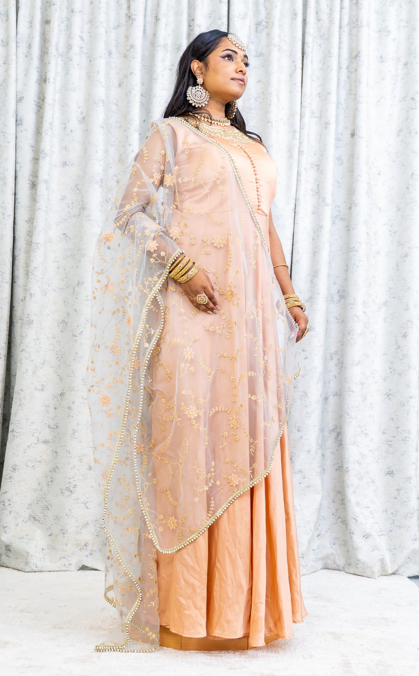 Peach Cotton Punjabi Set