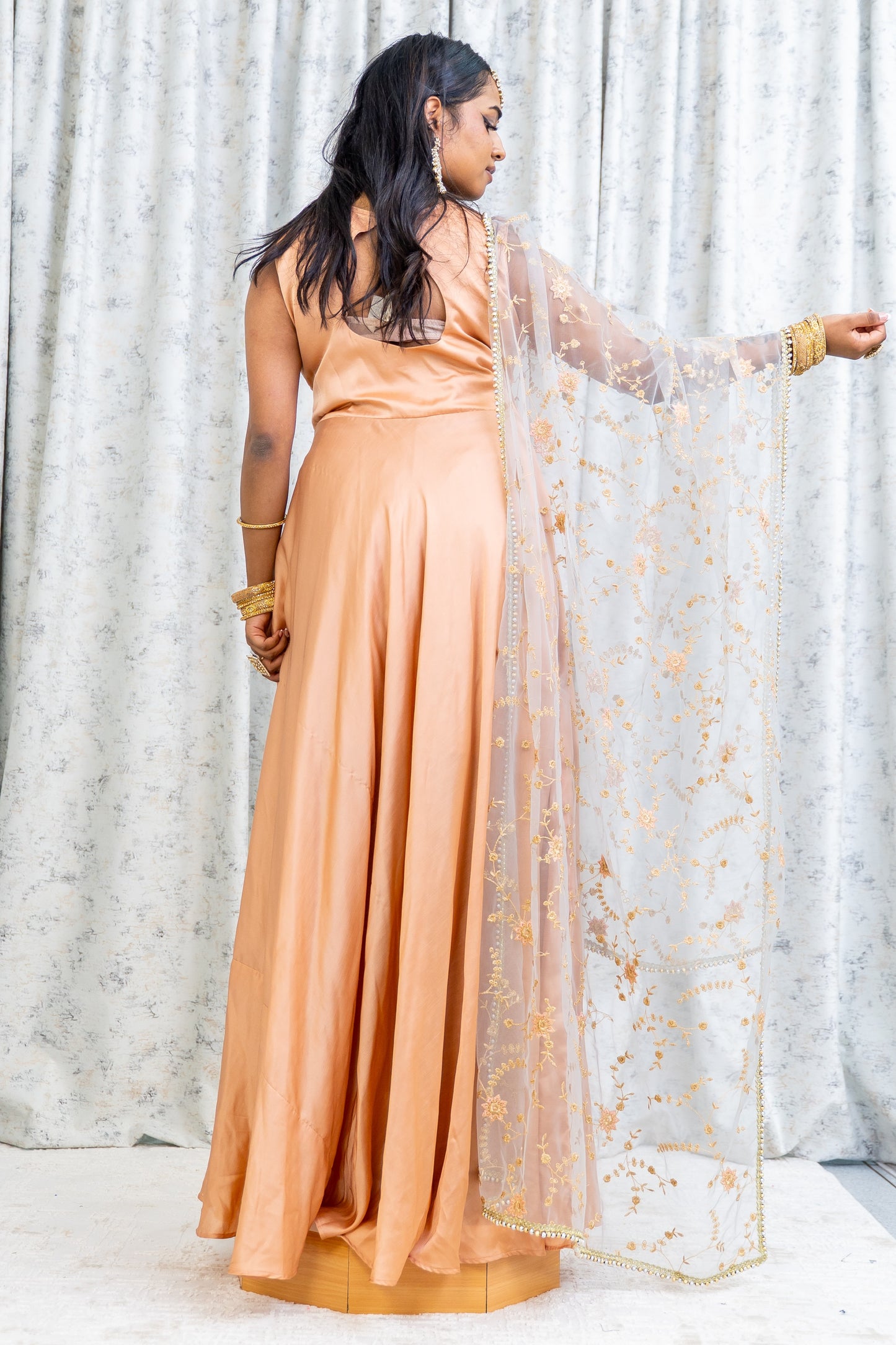 Peach Cotton Punjabi Set
