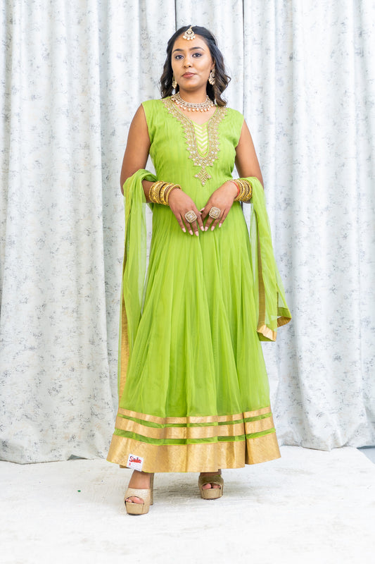 Green Net Punjabi Set