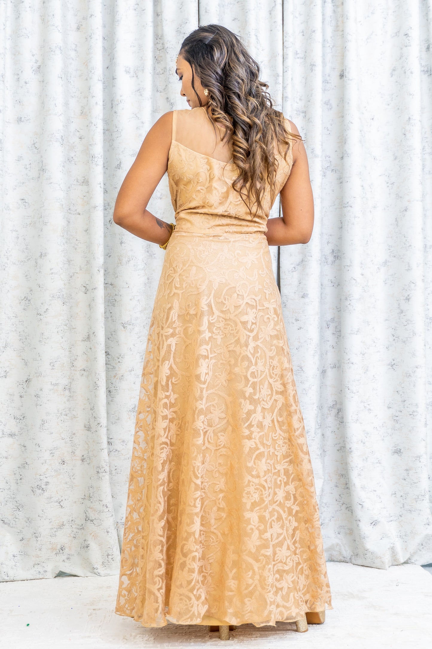 Creamy Gold Net Punjabi